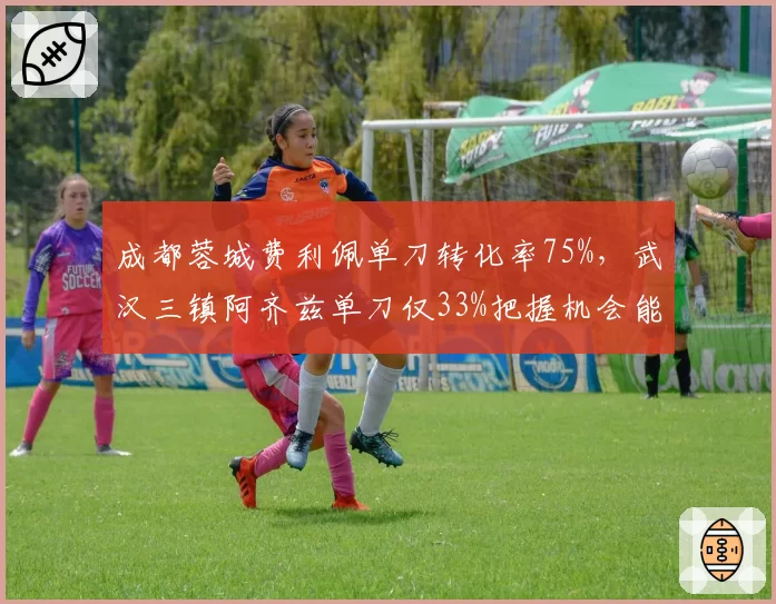成都蓉城费利佩单刀转化率75%，武汉三镇阿齐兹单刀仅33%把握机会能力悬殊